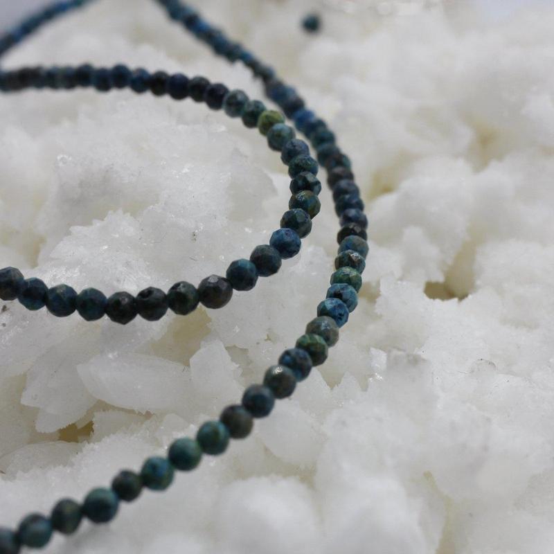 Chrysocolla Dainty Faceted Necklace || .925 Sterling Silver-Nature's Treasures