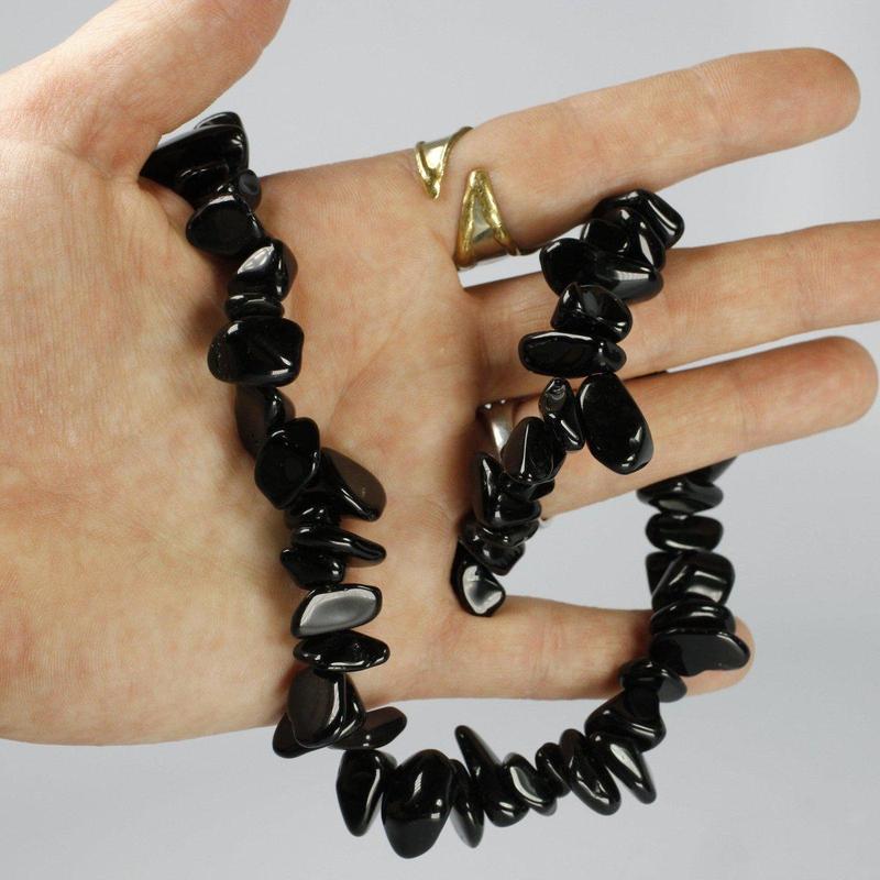 Chunky Chip Necklace - Black Obsidian-Nature's Treasures