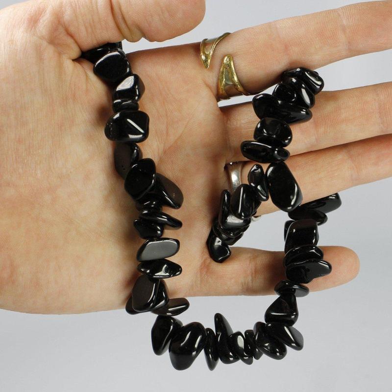 Chunky Chip Necklace - Black Obsidian-Nature's Treasures
