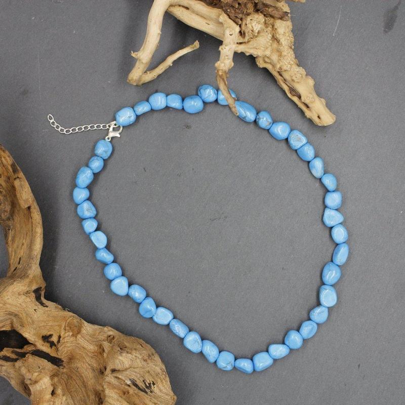 Chunky Chip Necklace - Blue Howlite-Nature's Treasures
