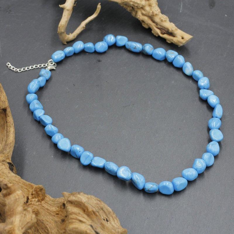 Chunky Chip Necklace - Blue Howlite-Nature's Treasures