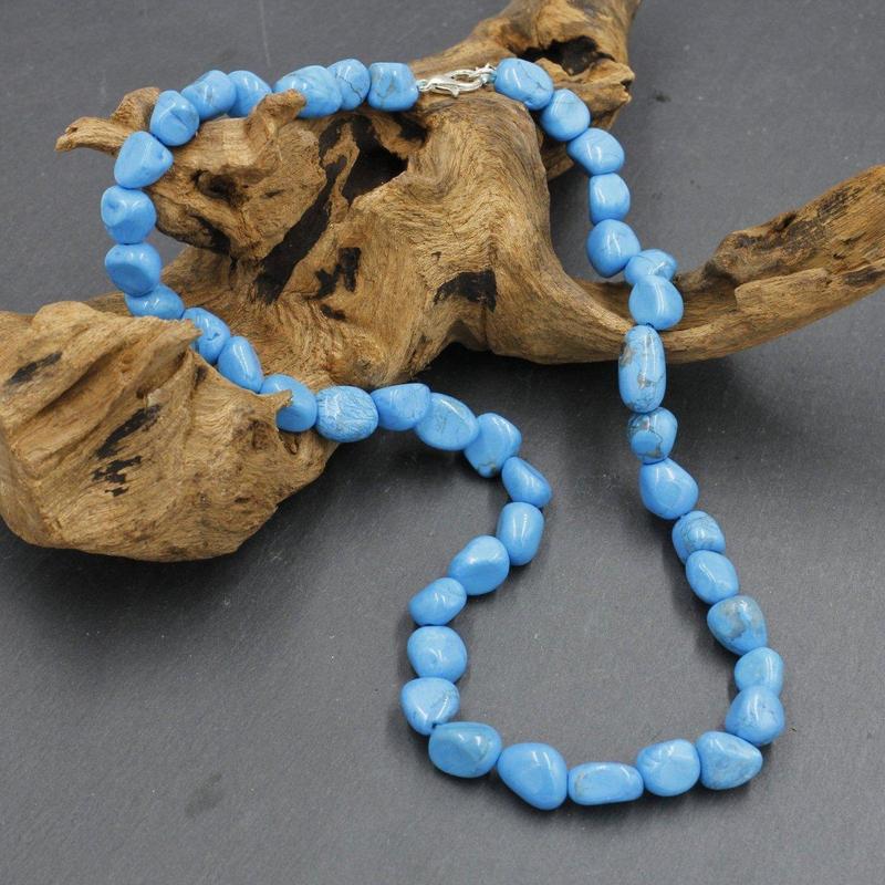 Chunky Chip Necklace - Blue Howlite-Nature's Treasures