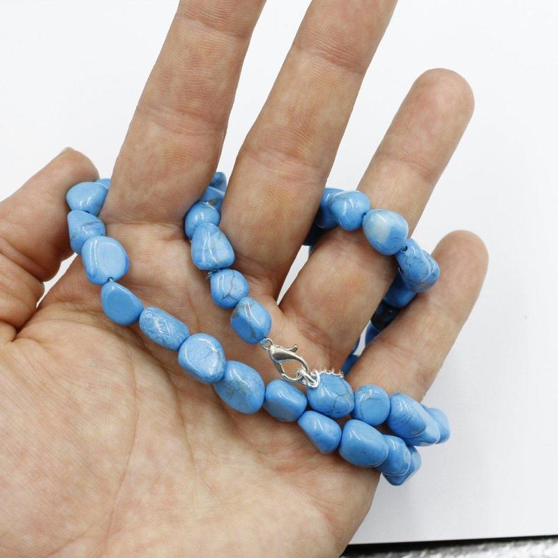 Chunky Chip Necklace - Blue Howlite-Nature's Treasures