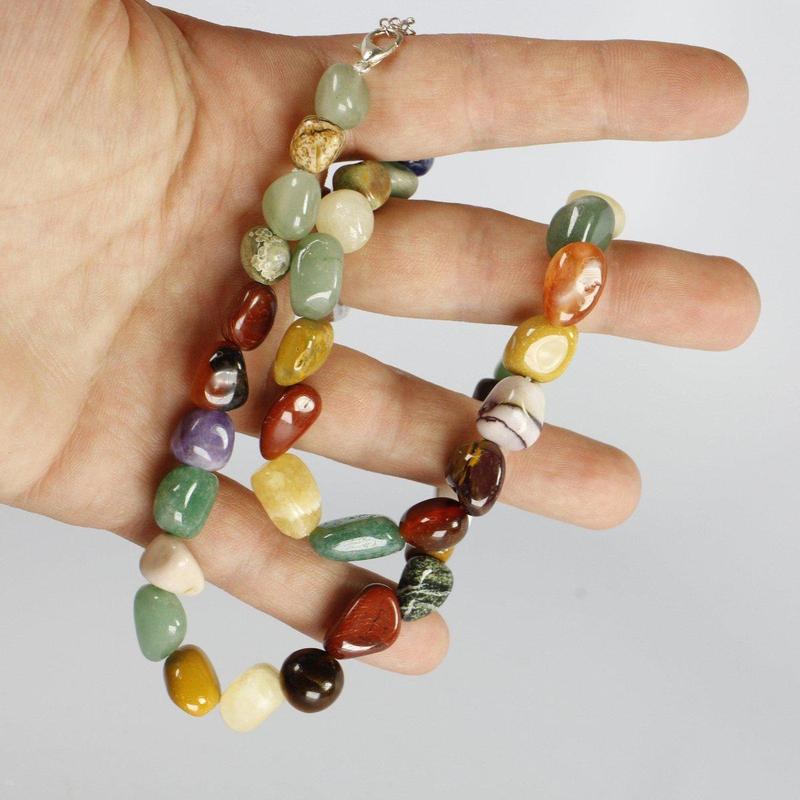 Chunky Chip Necklace - Multi-stone-Nature's Treasures