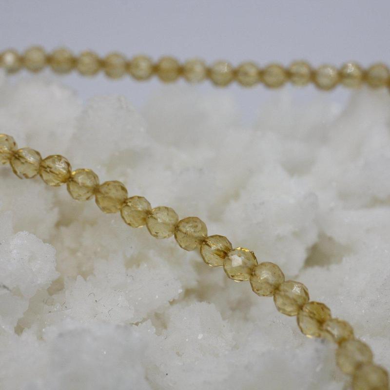 Citrine Medium Dainty 3mm Faceted Necklace || .925 Sterling Silver-Nature's Treasures