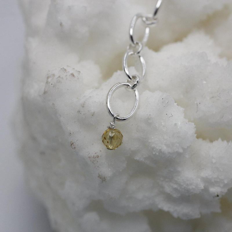 Citrine Medium Dainty 3mm Faceted Necklace || .925 Sterling Silver-Nature's Treasures