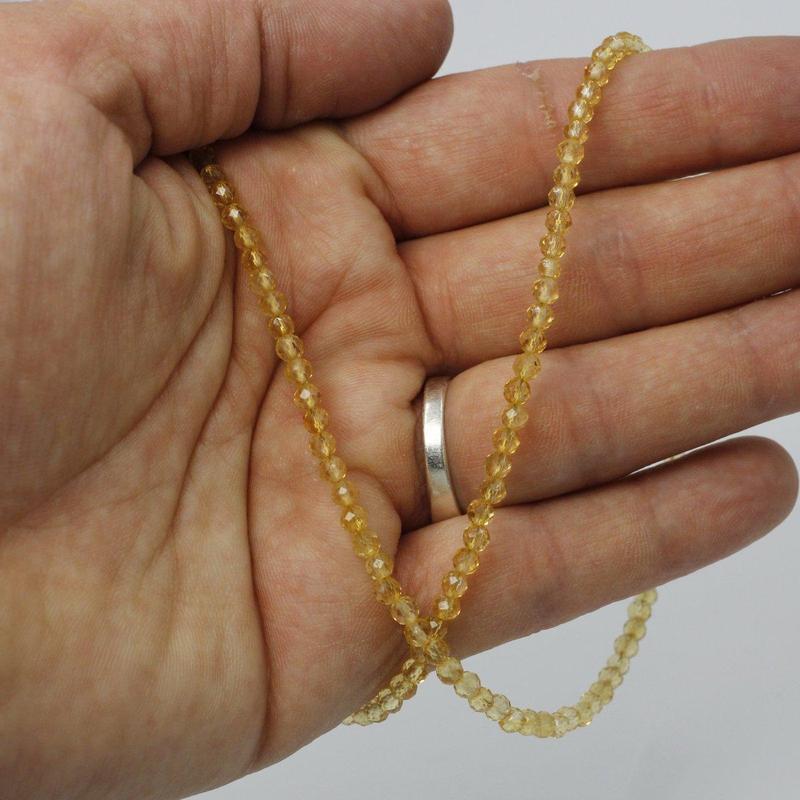 Citrine Medium Dainty 3mm Faceted Necklace || .925 Sterling Silver-Nature's Treasures