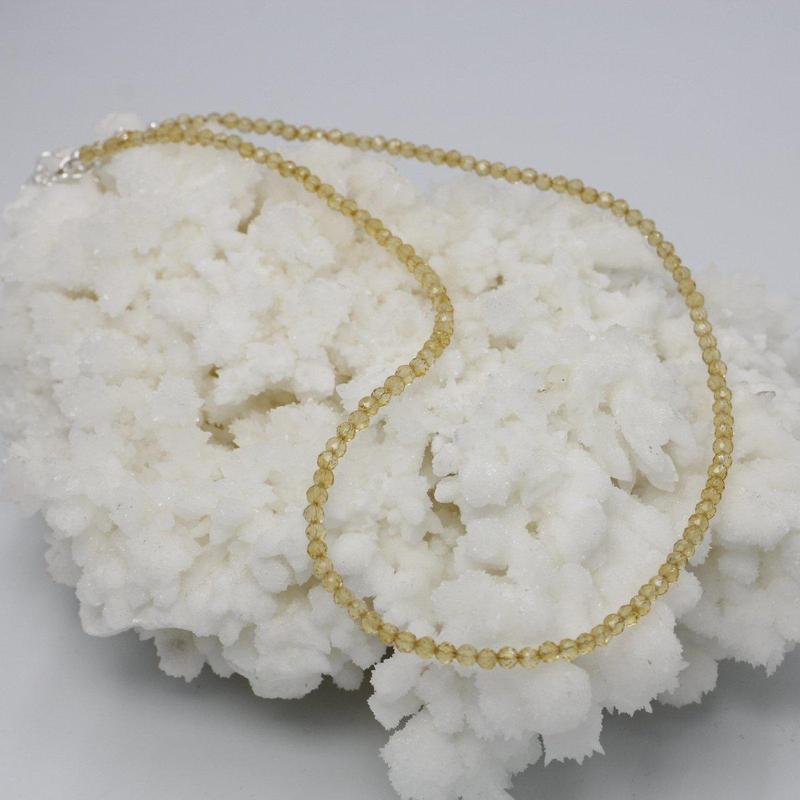 Citrine Medium Dainty 3mm Faceted Necklace || .925 Sterling Silver-Nature's Treasures