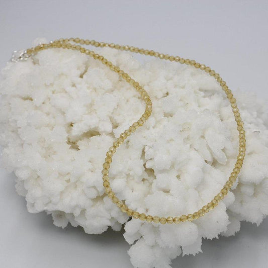 Citrine Medium Dainty 3mm Faceted Necklace || .925 Sterling Silver-Nature's Treasures