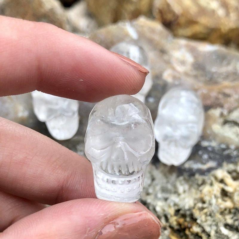 Clear Quartz Skull Drilled Pendant - Mini-Nature's Treasures