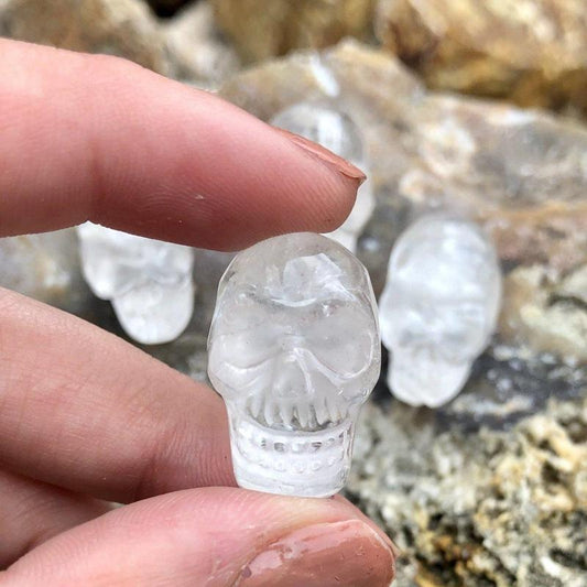 Clear Quartz Skull Drilled Pendant - Mini-Nature's Treasures
