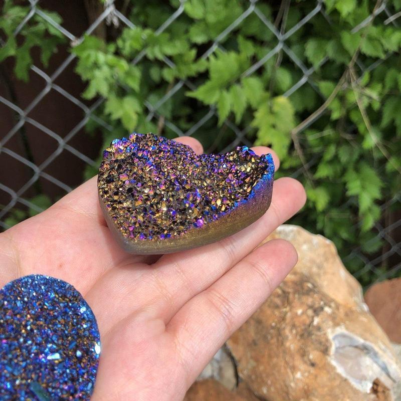 Cobalt Aura Amethyst Heart Cluster-Nature's Treasures