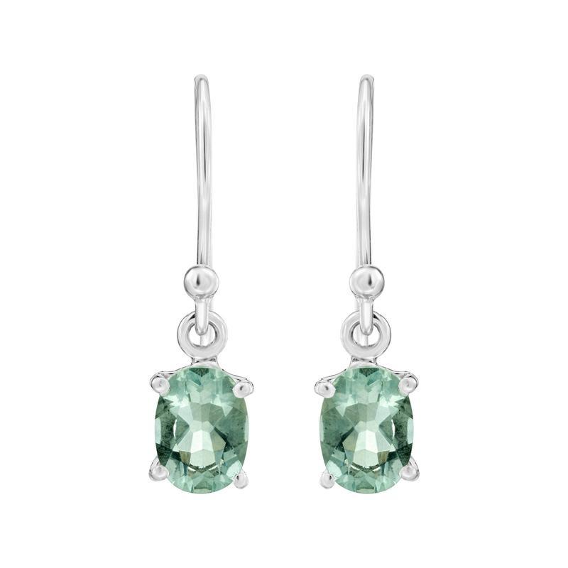 Dainty Green Fluorite French Hook Earrings || .925 Sterling Silver-Nature's Treasures