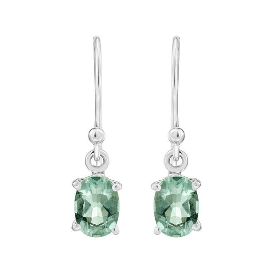Dainty Green Fluorite French Hook Earrings || .925 Sterling Silver-Nature's Treasures