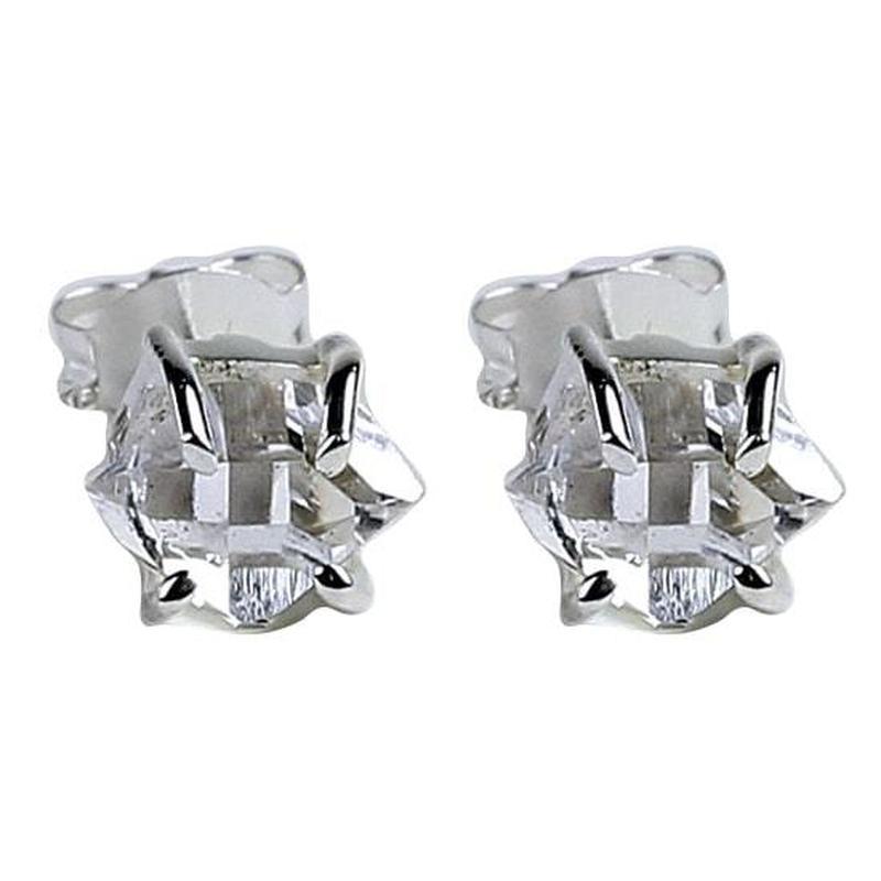 Dainty Herkimer Diamond Stud Earrings || .925 Sterling Silver-Nature's Treasures