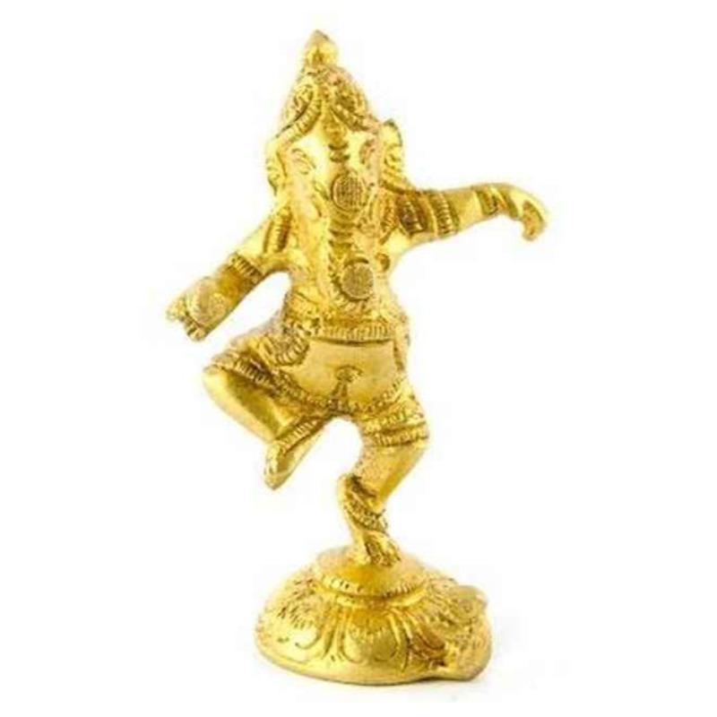 Dancing Ganesh Brass Statue-Nature's Treasures