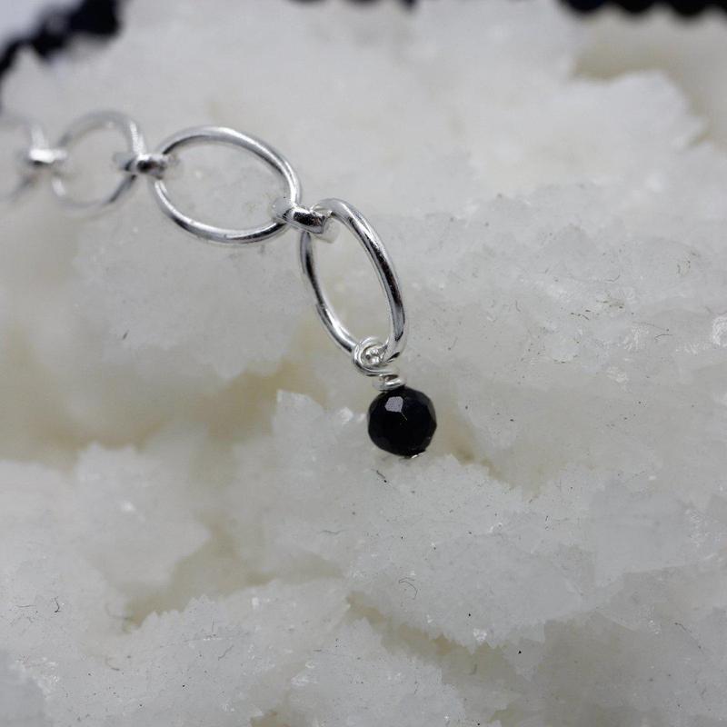 Dark Blue Sapphire Dainty Faceted Necklace || .925 Sterling Silver-Nature's Treasures