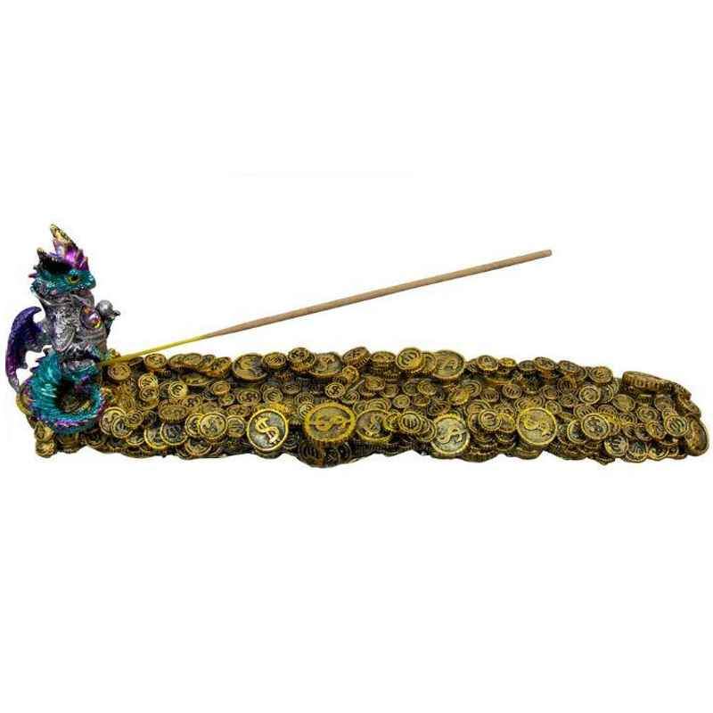Dragon Guardian And Mound Of Coins Incense Holder || Prosperity, Protection, New Beginnings-Nature's Treasures