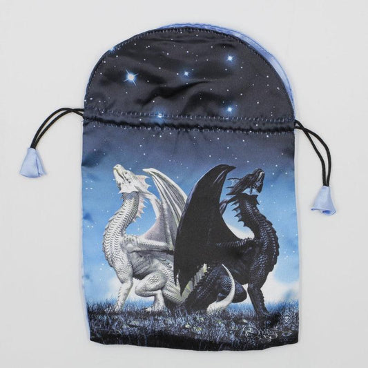 "Dragon Tarot Bag" Dupion Silk Drawstring Accessory Bag-Nature's Treasures