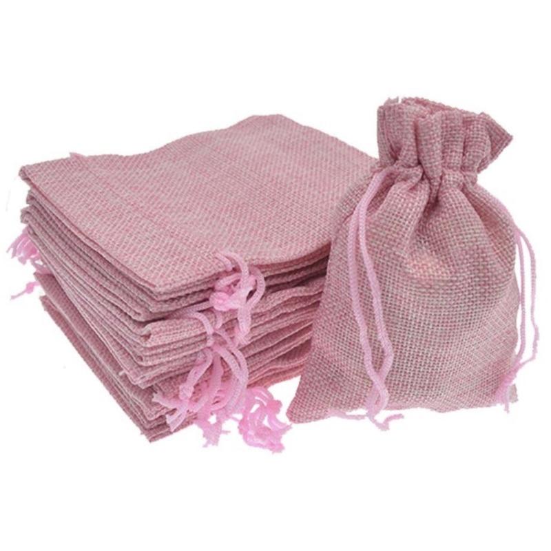 Drawstring Burlap Pouch Bags-Nature's Treasures