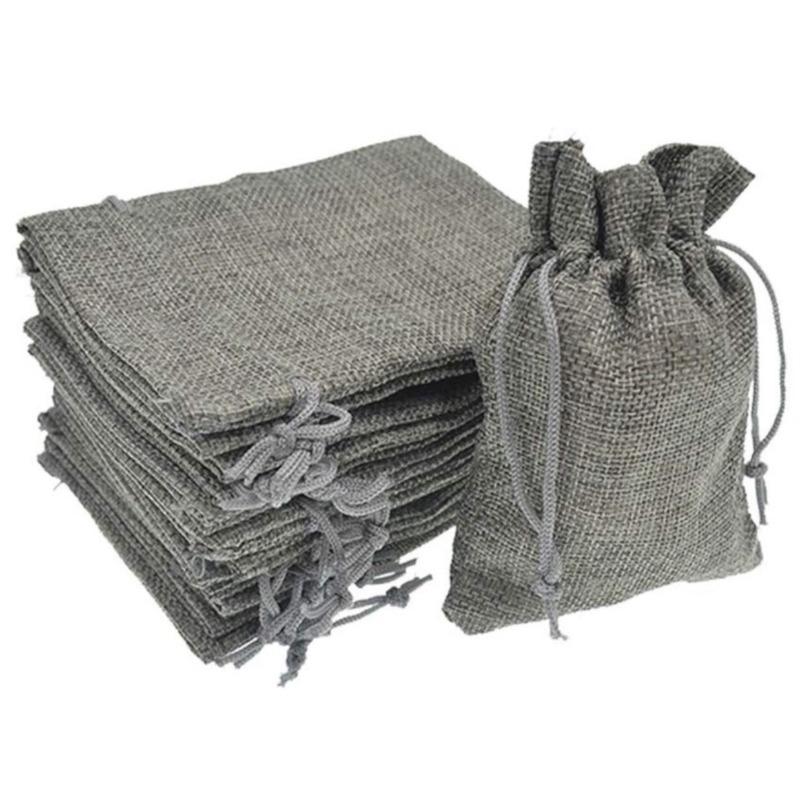Drawstring Burlap Pouch Bags-Nature's Treasures