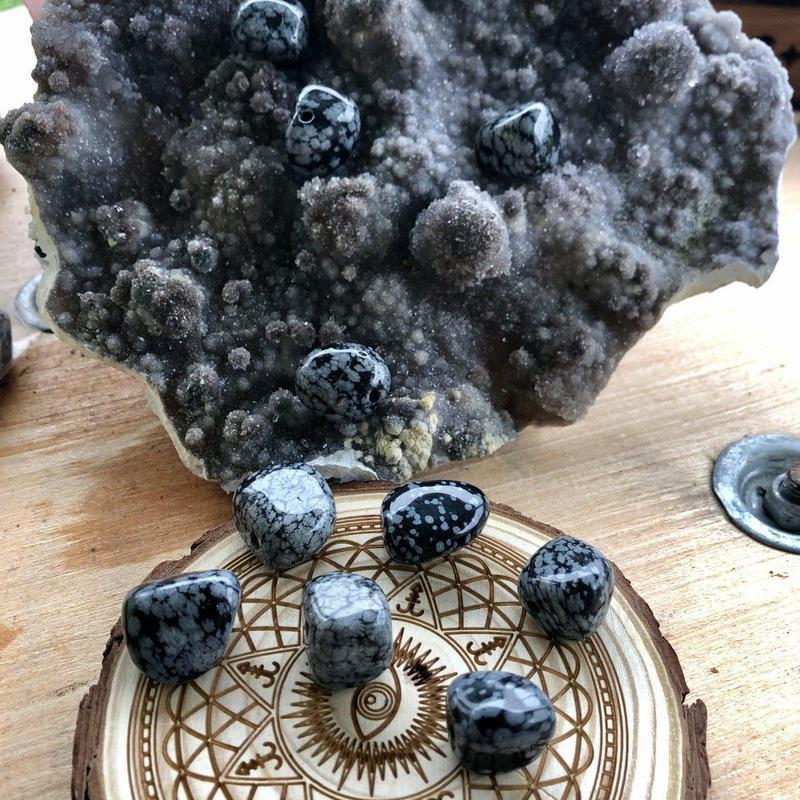 Drilled Tumble Pendant - Snowflake Obsidian-Nature's Treasures