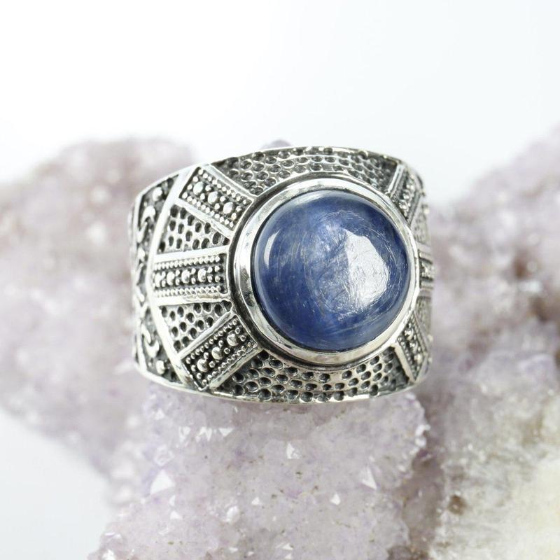 Egyptian Unisex Kyanite Ring Sterling Silver-Nature's Treasures