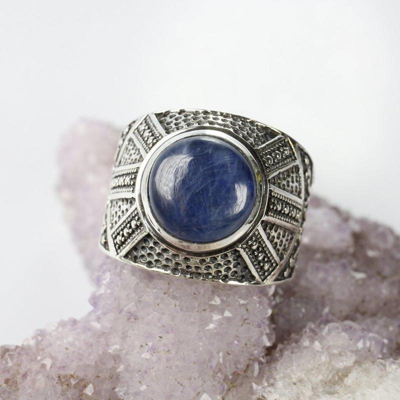 Egyptian Unisex Kyanite Ring Sterling Silver-Nature's Treasures