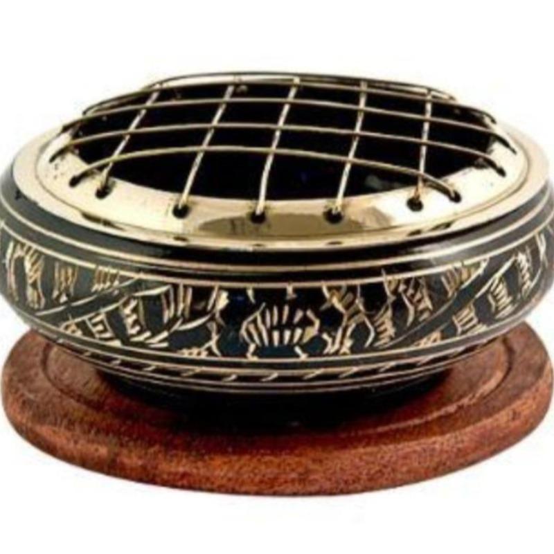 Elegant Carved Brass Charcoal Burner || Made in India-Nature's Treasures