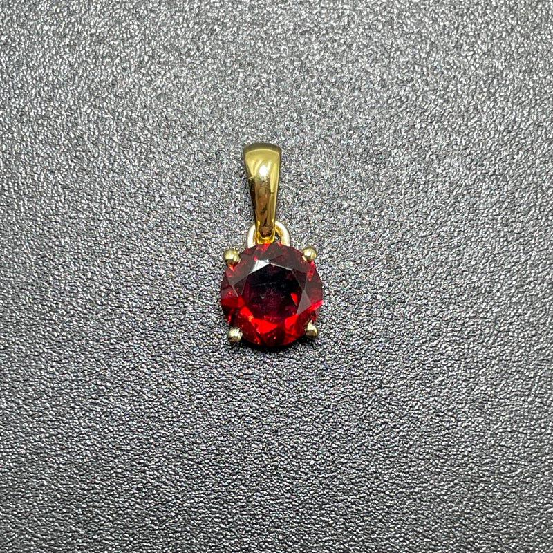 Emperor Red Garnet Faceted Dainty Pendant || 14k Vermeil Gold-Nature's Treasures