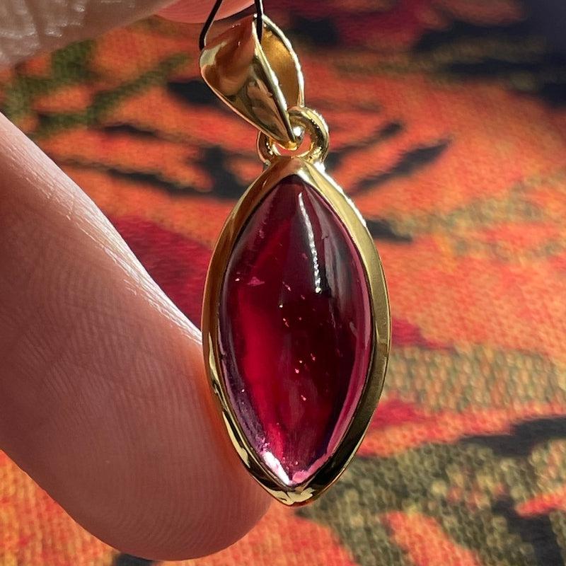 Emperor Red Garnet Gem Pendant || 14k Vermeil Gold-Nature's Treasures