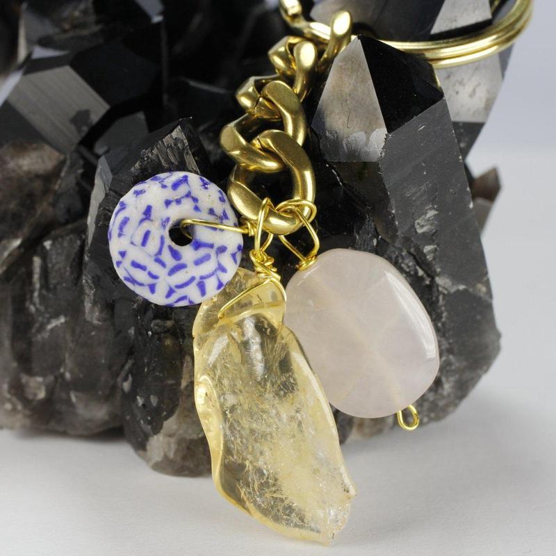 Etymology Jewelry - Boho Crystal Keychain-Nature's Treasures