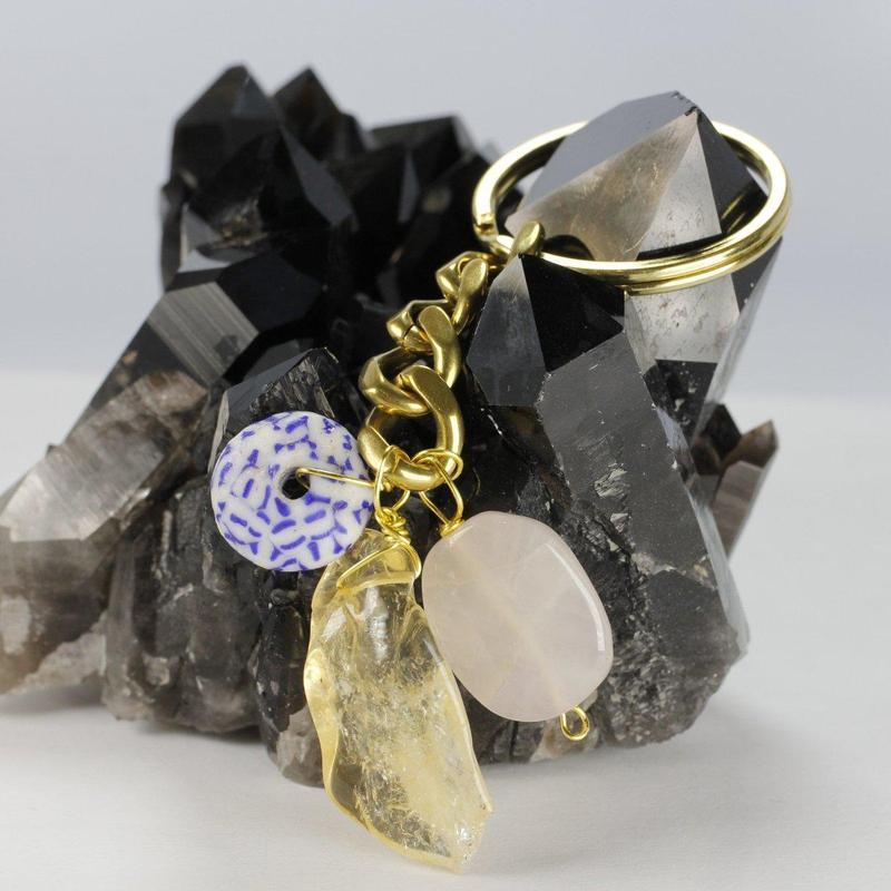 Etymology Jewelry - Boho Crystal Keychain-Nature's Treasures