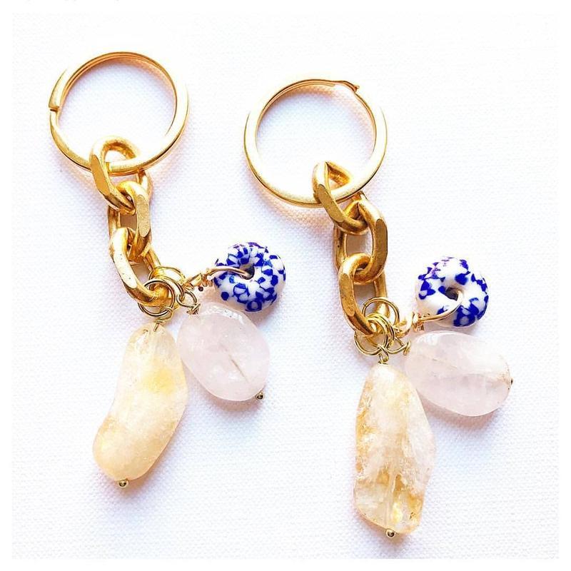 Etymology Jewelry - Boho Crystal Keychain-Nature's Treasures