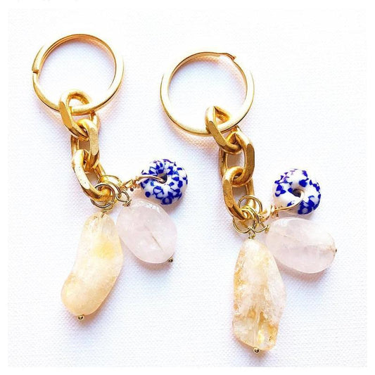 Etymology Jewelry - Boho Crystal Keychain-Nature's Treasures