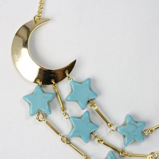 Etymology Jewelry - Turquoise Star Brass Necklace-Nature's Treasures