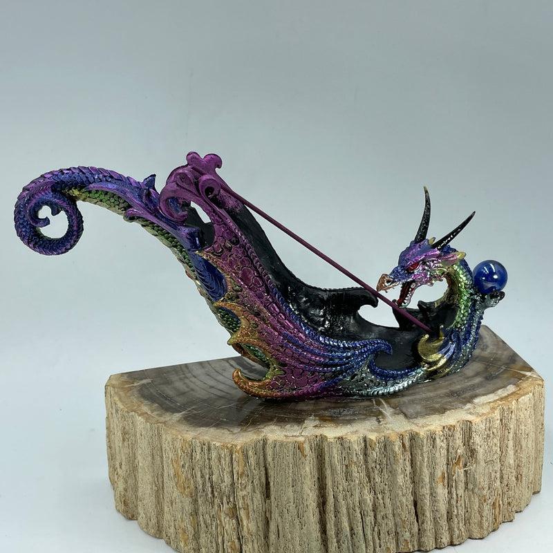 Fairy Mystic Purple Dragon Totem Incense Holder || New Beginnings, Power, Magic-Nature's Treasures