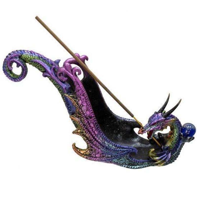 Fairy Mystic Purple Dragon Totem Incense Holder || New Beginnings, Power, Magic-Nature's Treasures