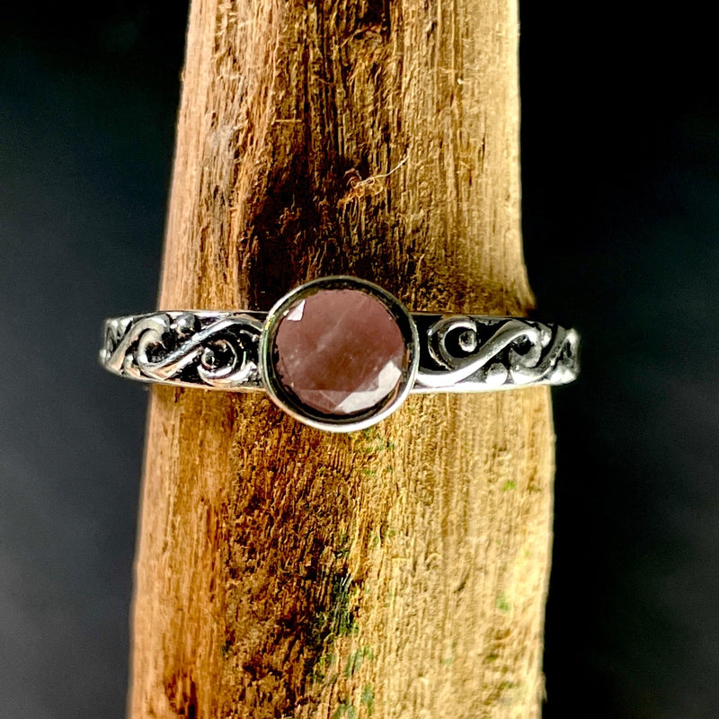 Fantasy Faceted Rose Quartz Ring || .925 Sterling Silver || Brazil-Nature's Treasures