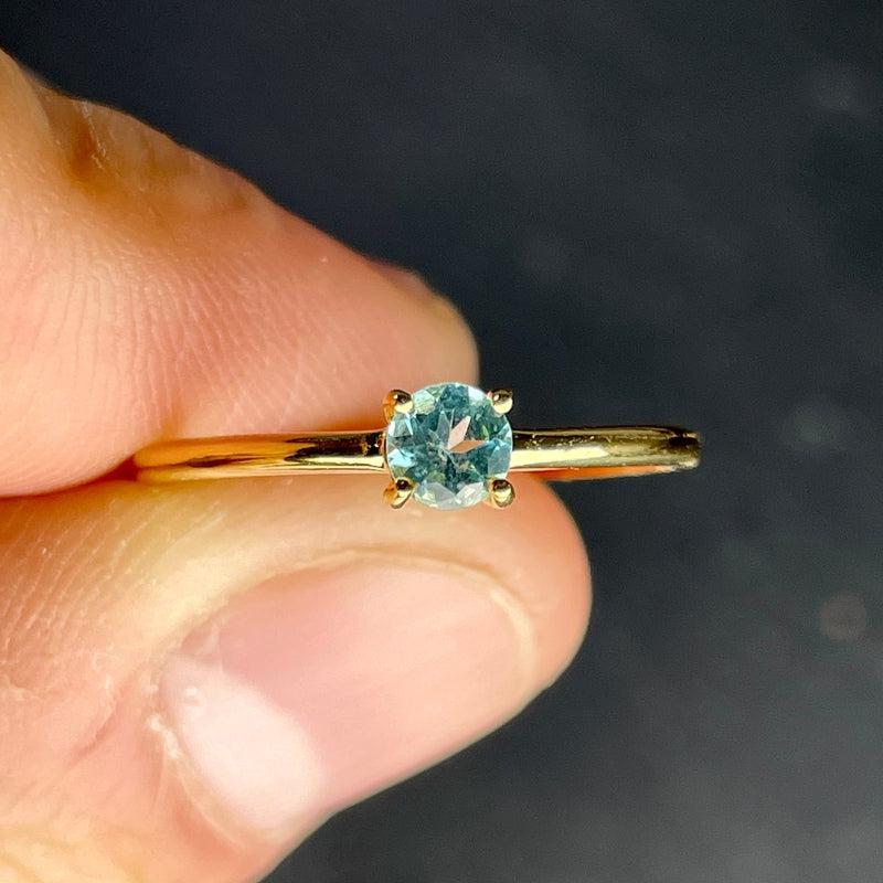 Fiji Ocean Blue Apatite Ring ||14K Vermeil Yellow Gold || Brazil-Nature's Treasures