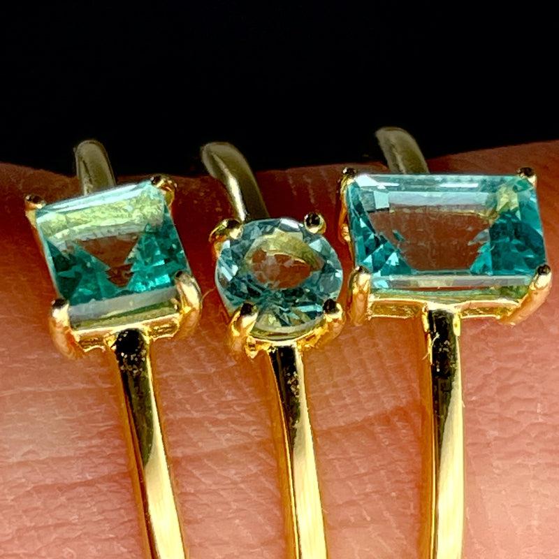 Fiji Ocean Blue Apatite Ring ||14K Vermeil Yellow Gold || Brazil-Nature's Treasures