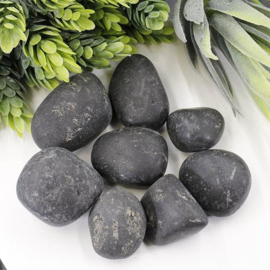 Finished Black Tourmaline Tumble Stone || Protection, Grounding || India-Nature's Treasures