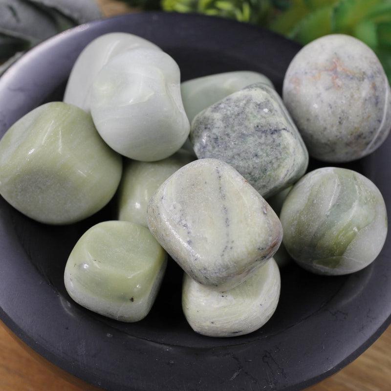Finished Serpentine Tumble Stone || Balance, Cleansing, Physic Enhancement || India-Nature's Treasures