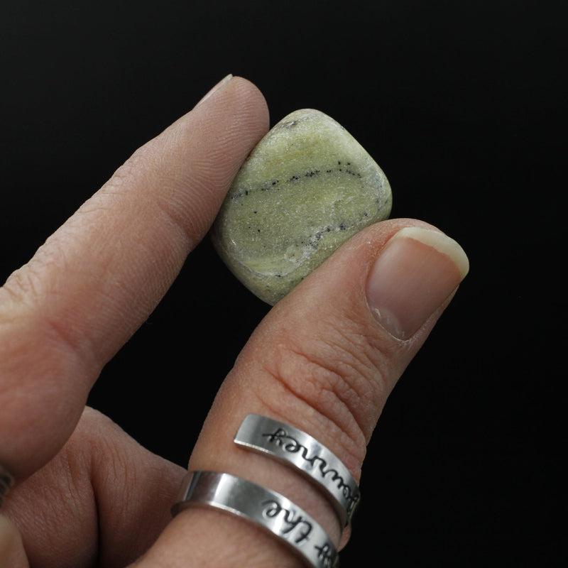 Finished Serpentine Tumble Stone || Balance, Cleansing, Physic Enhancement || India-Nature's Treasures