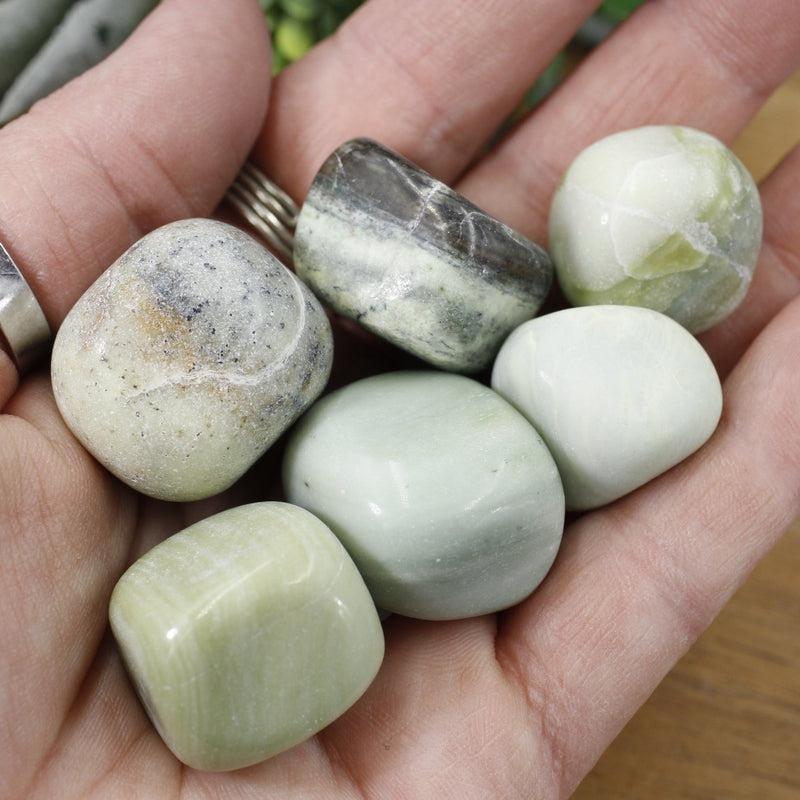 Finished Serpentine Tumble Stone || Balance, Cleansing, Physic Enhancement || India-Nature's Treasures