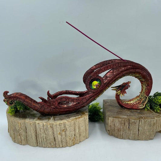 Fire Dragon With Gem Totem Incense Holder || Strength, Magic, Power-Nature's Treasures