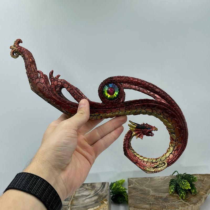 Fire Dragon With Gem Totem Incense Holder || Strength, Magic, Power-Nature's Treasures