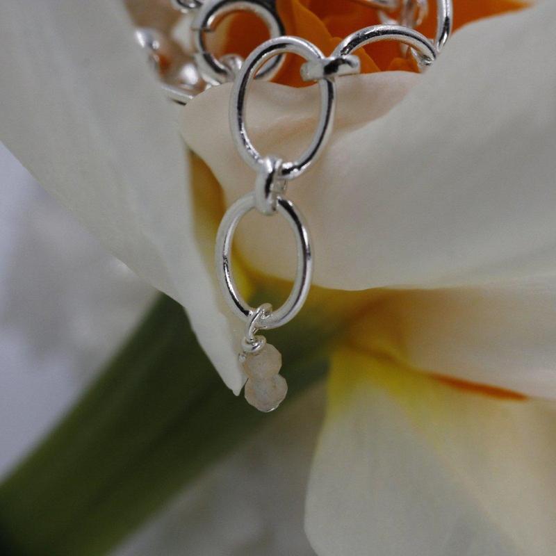 Fire Opal Waterfall Dainty Faceted Necklace || .925 Sterling Silver-Nature's Treasures