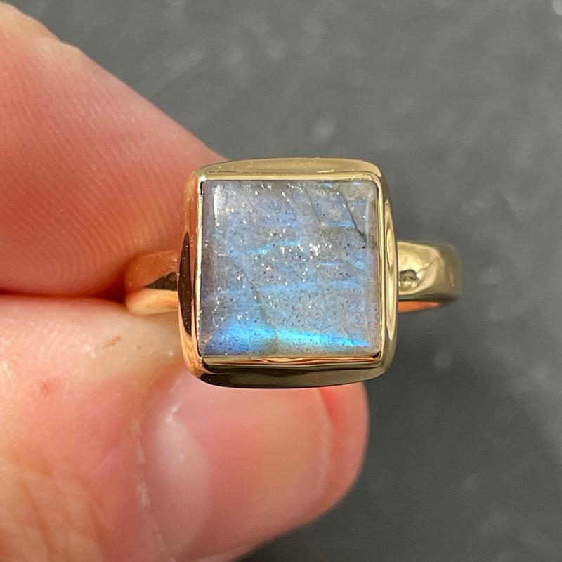 Flashy Labradorite Ring || 14k Vermeil Yellow Gold || Canada-Nature's Treasures