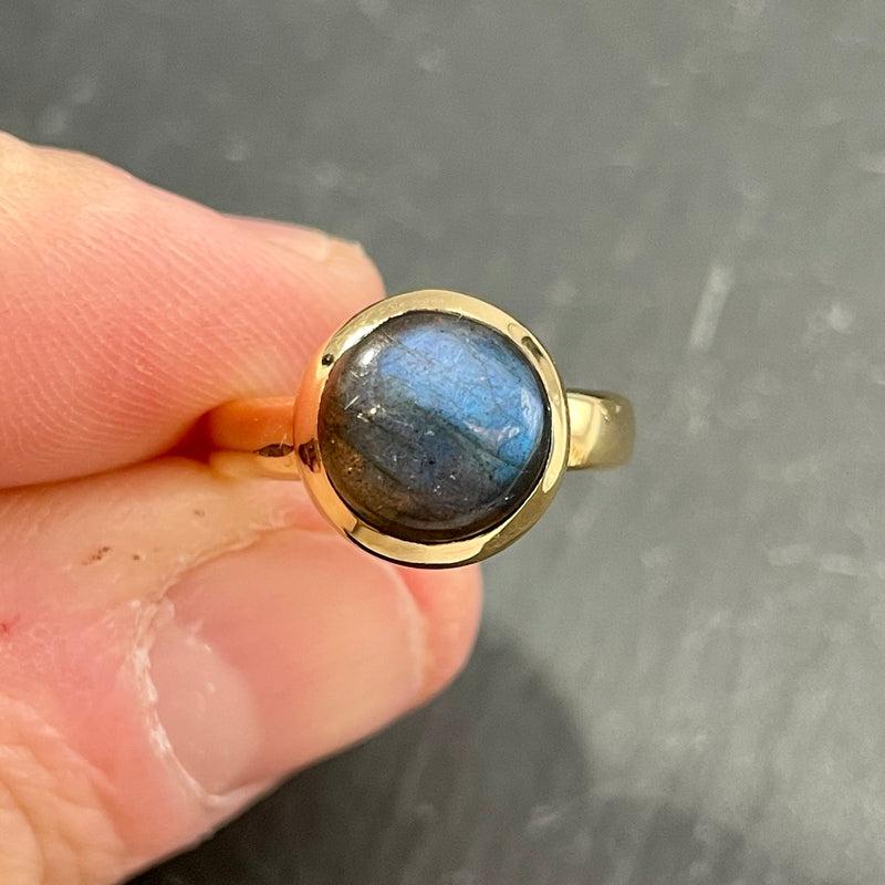 Flashy Labradorite Ring || 14k Vermeil Yellow Gold || Canada-Nature's Treasures
